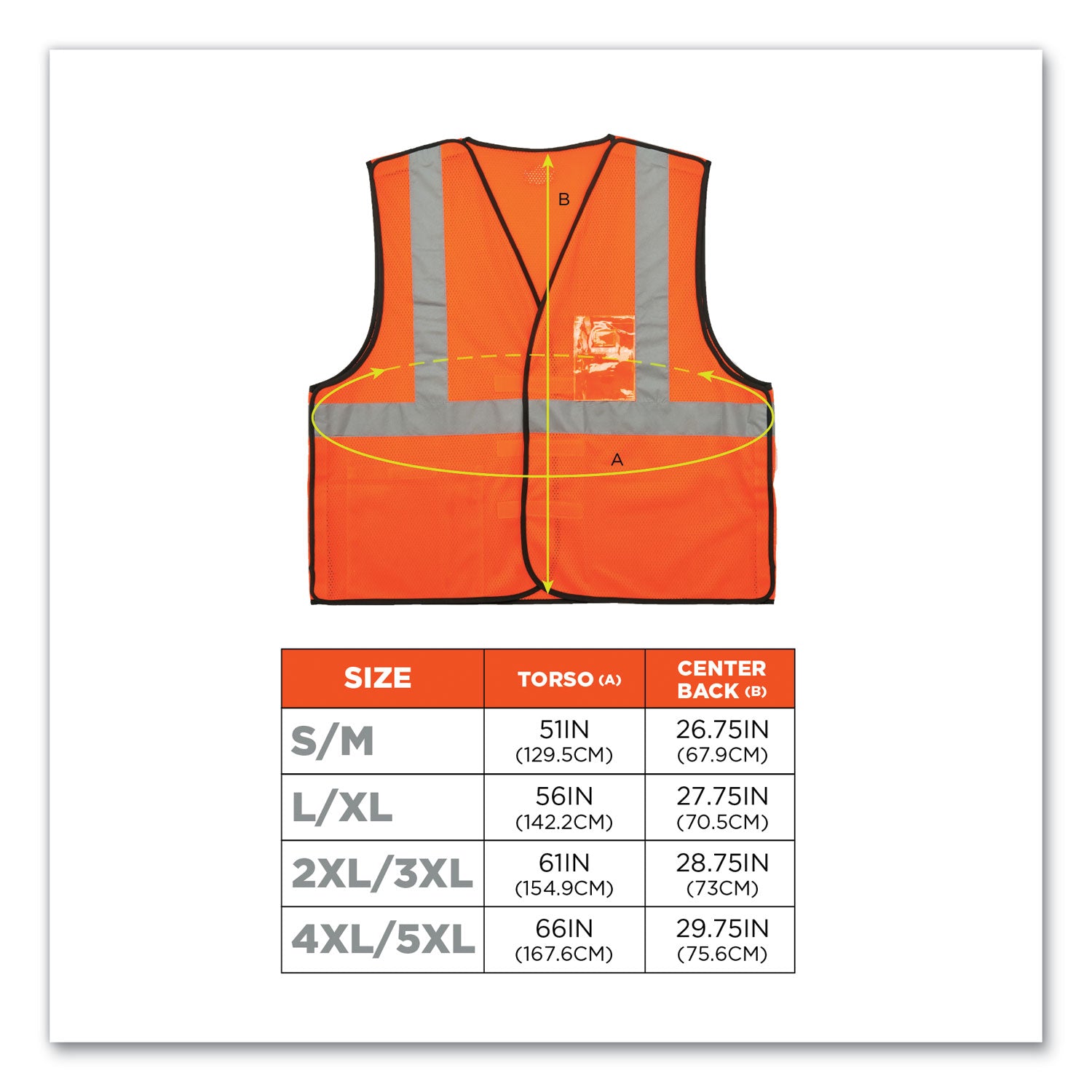 ergodyne GloWear 8216BA Class 2 Breakaway Mesh ID Holder Vest, Polyester, Large/X-Large, Orange (21085)