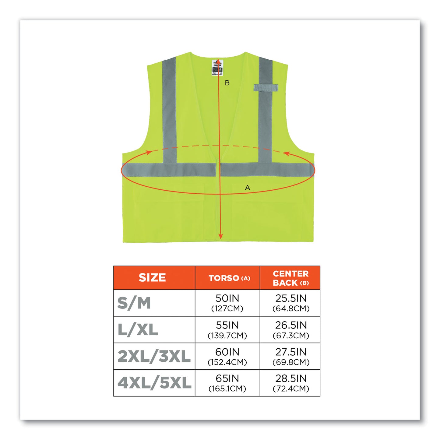 ergodyne GloWear 8225Z Class 2 Standard Solid Vest, Polyester, Lime, 2X-Large/3X-Large (21167)