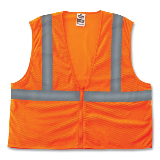 ergodyne GloWear 8205Z Class 2 Super Economy Mesh Vest, Polyester, Orange, 2X-Large/3X-Large (20987)