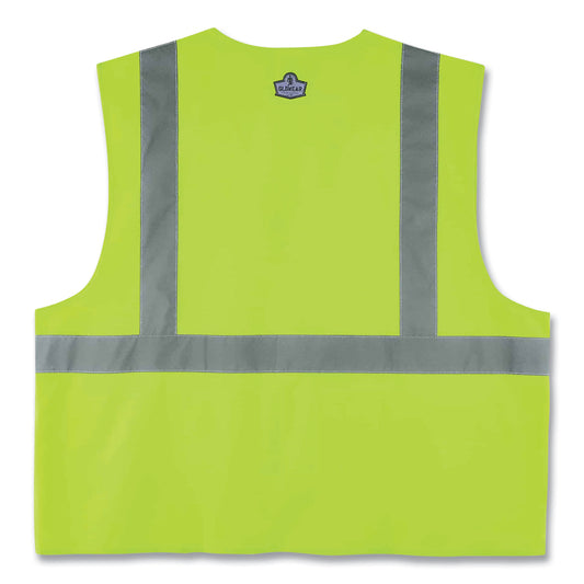 ergodyne GloWear 8225HL Class 2 Standard Solid Hook and Loop Vest, Polyester, Lime, 4X-Large/5X-Large (21189)