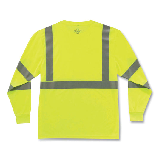 ergodyne GloWear 8391 Class 3 Hi-Vis Long Sleeve Shirt, Polyester, Lime, 5X-Large (21709)