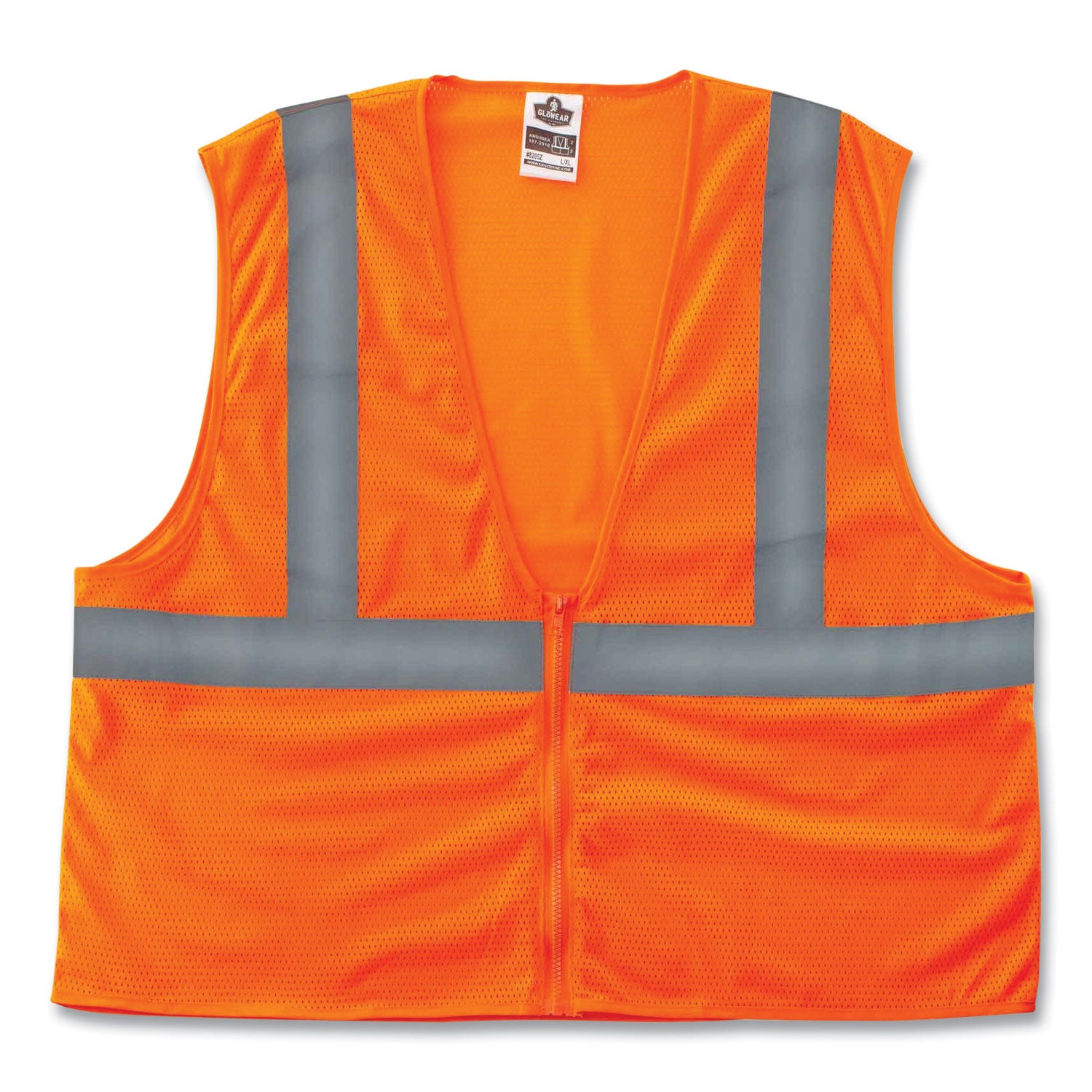 ergodyne GloWear 8205Z Class 2 Super Economy Mesh Vest, Polyester, Orange, Large/X-Large (20985)