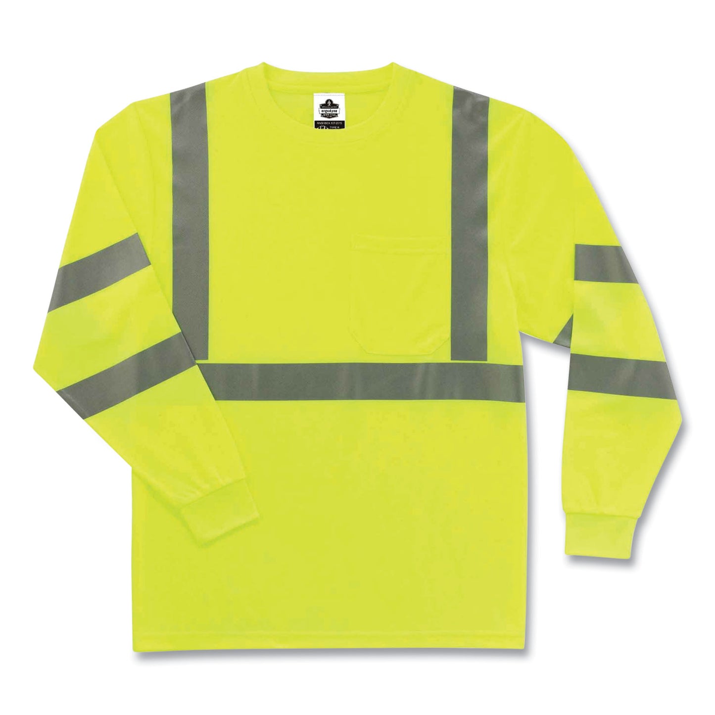 ergodyne GloWear 8391 Class 3 Hi-Vis Long Sleeve Shirt, Polyester, Lime, 4X-Large (21708)