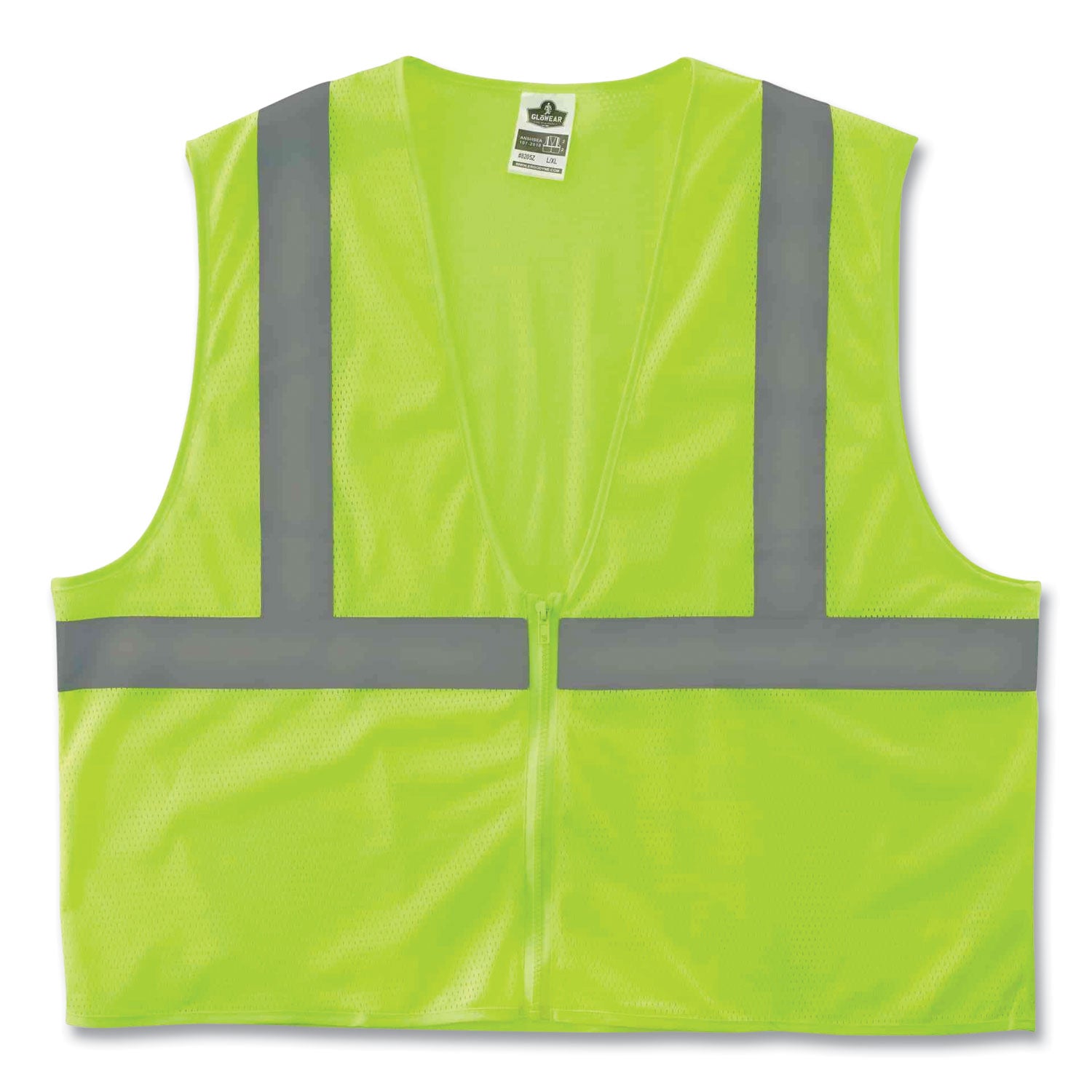 ergodyne GloWear 8205Z Class 2 Super Economy Mesh Vest, Polyester, Lime, 2X-Large/3X-Large (20997)