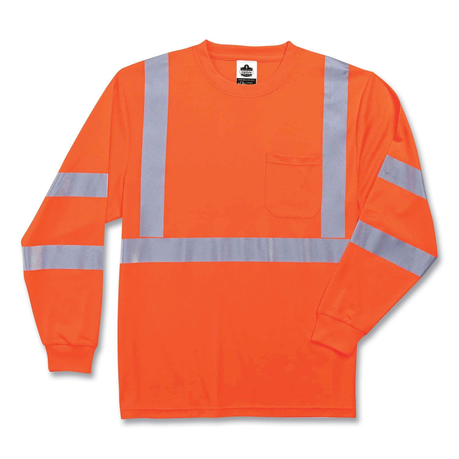 ergodyne GloWear 8391 Class 3 Hi-Vis Long Sleeve Shirt, Polyester, Orange, Small (21712)