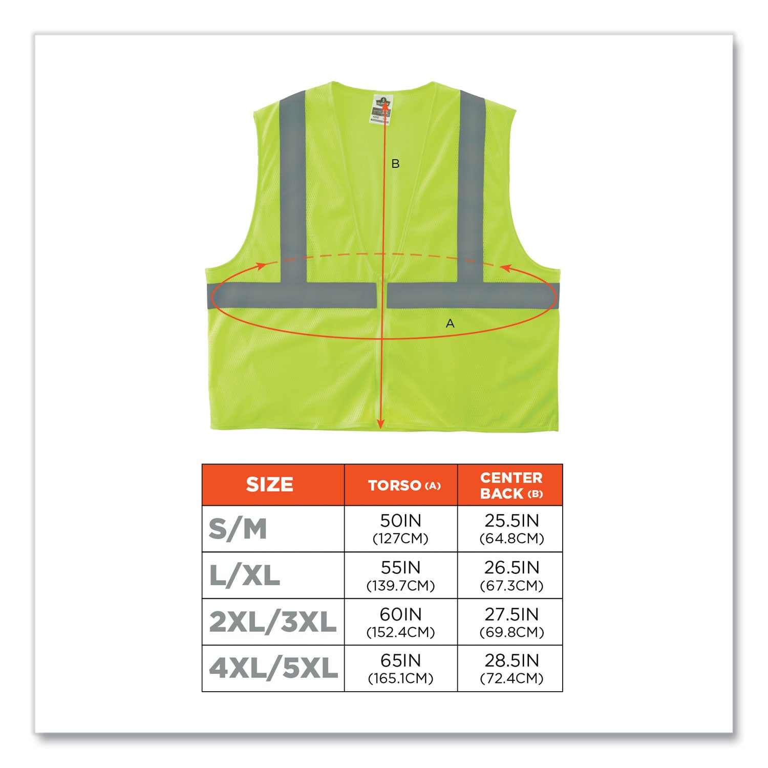 ergodyne GloWear 8205Z Class 2 Super Economy Mesh Vest, Polyester, Lime, 2X-Large/3X-Large (20997)