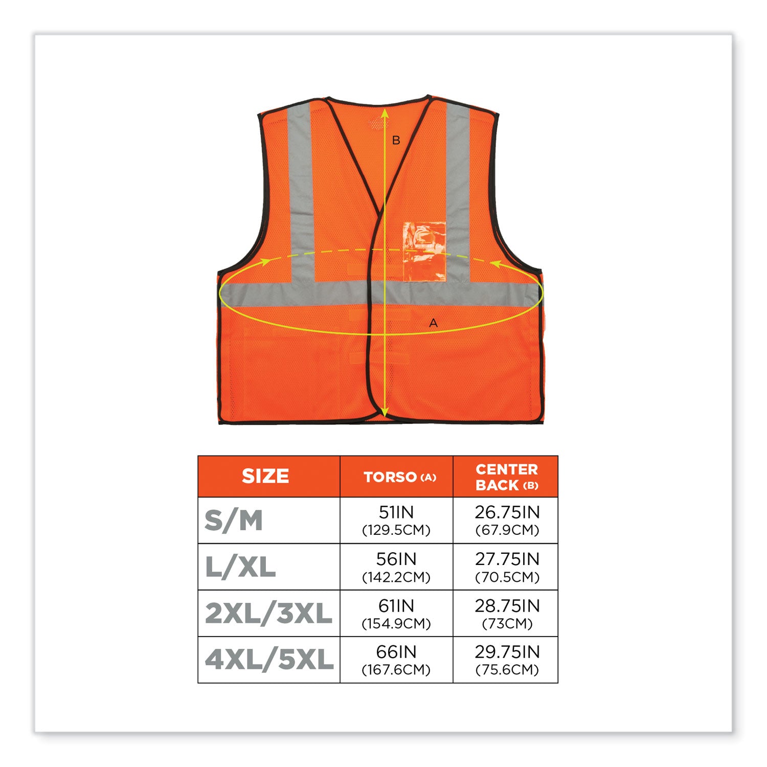 ergodyne GloWear 8216BA Class 2 Breakaway Mesh ID Holder Vest, Polyester, Small/Medium, Orange (21083)