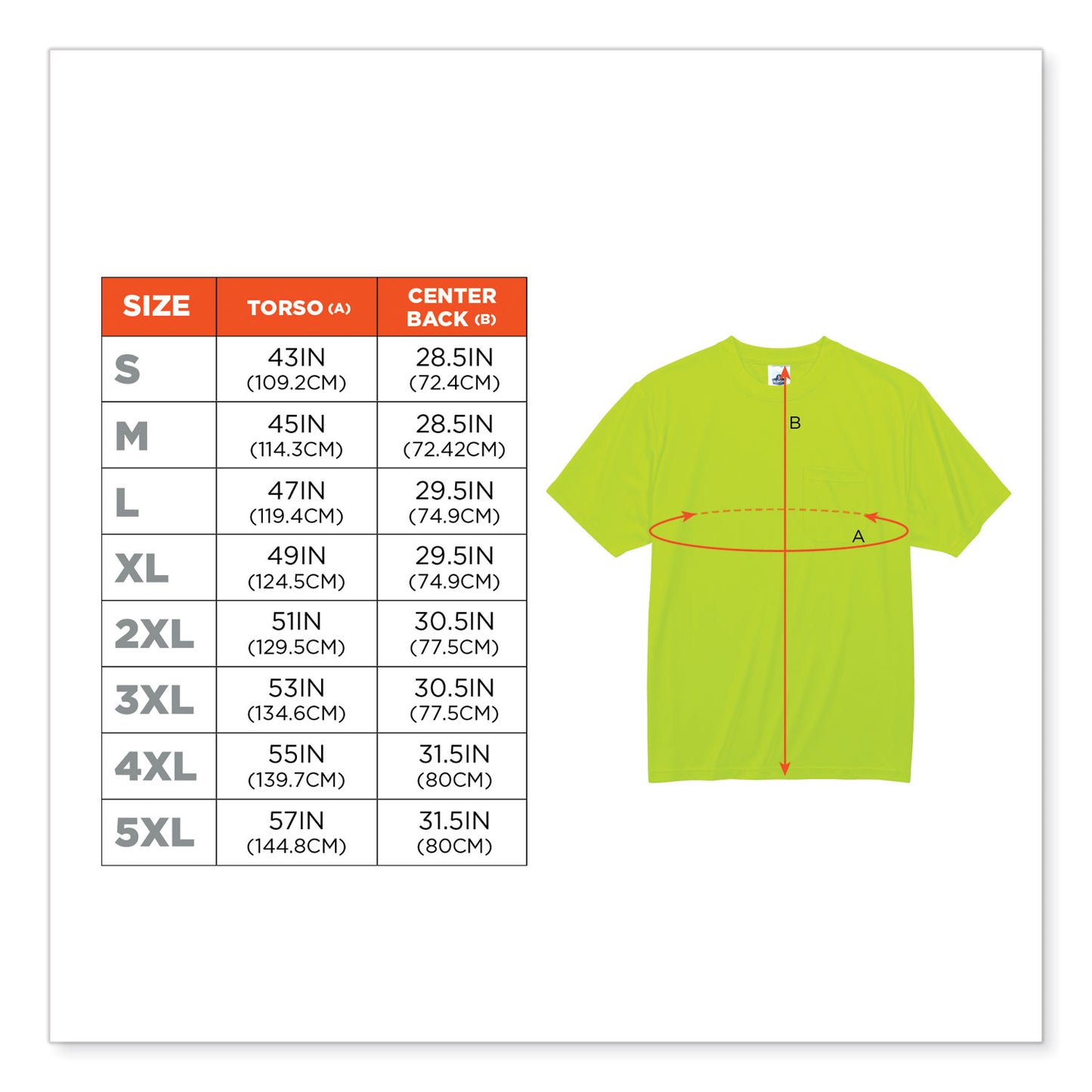 ergodyne GloWear 8089 Non-Certified Hi-Vis T-Shirt, Polyester, 4X-Large, Lime (21558)