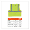 ergodyne GloWear 8225Z Class 2 Standard Solid Vest, Polyester, Lime, Small/Medium (21163)