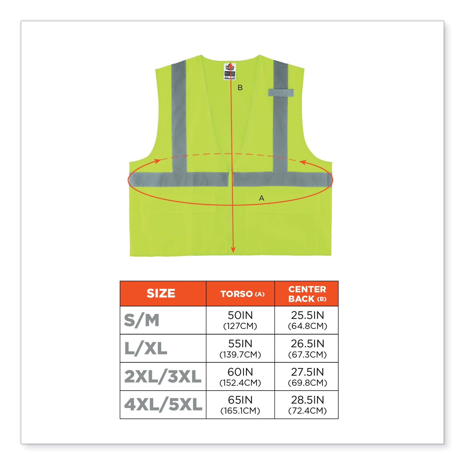 ergodyne GloWear 8225Z Class 2 Standard Solid Vest, Polyester, Lime, Small/Medium (21163)