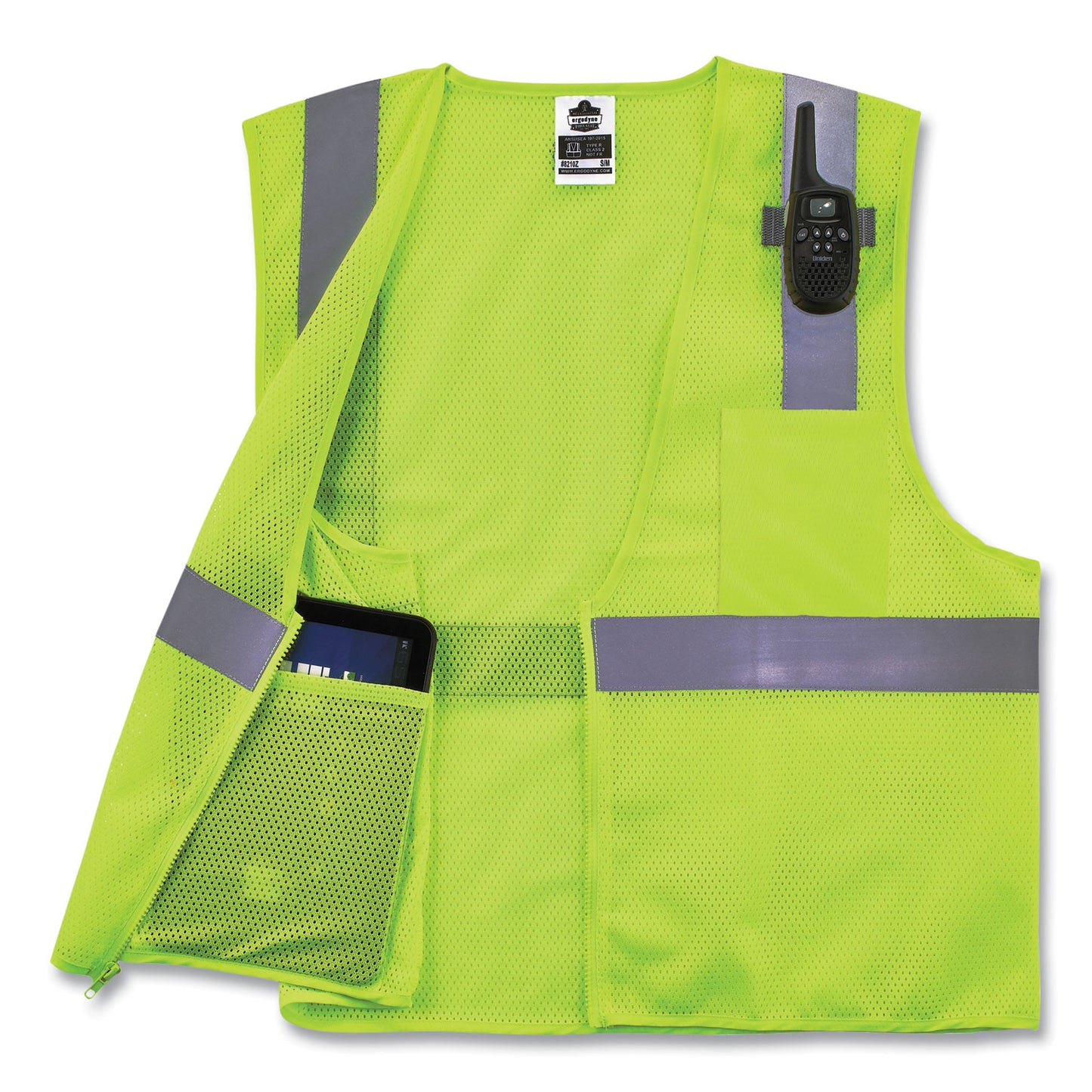 ergodyne GloWear 8210Z Class 2 Economy Mesh Vest, Polyester, Lime, X-Small (21051)