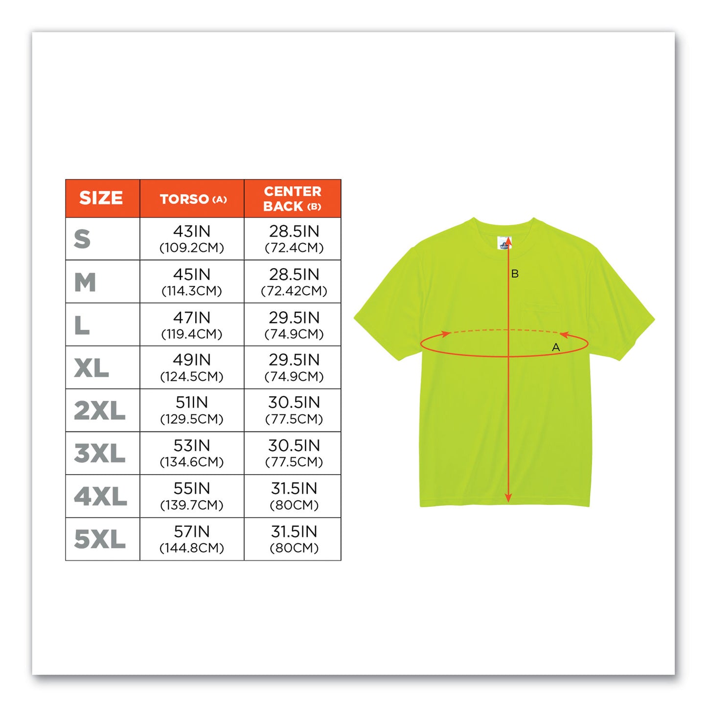 ergodyne GloWear 8089 Non-Certified Hi-Vis T-Shirt, Polyester, 5X-Large, Lime (21559)