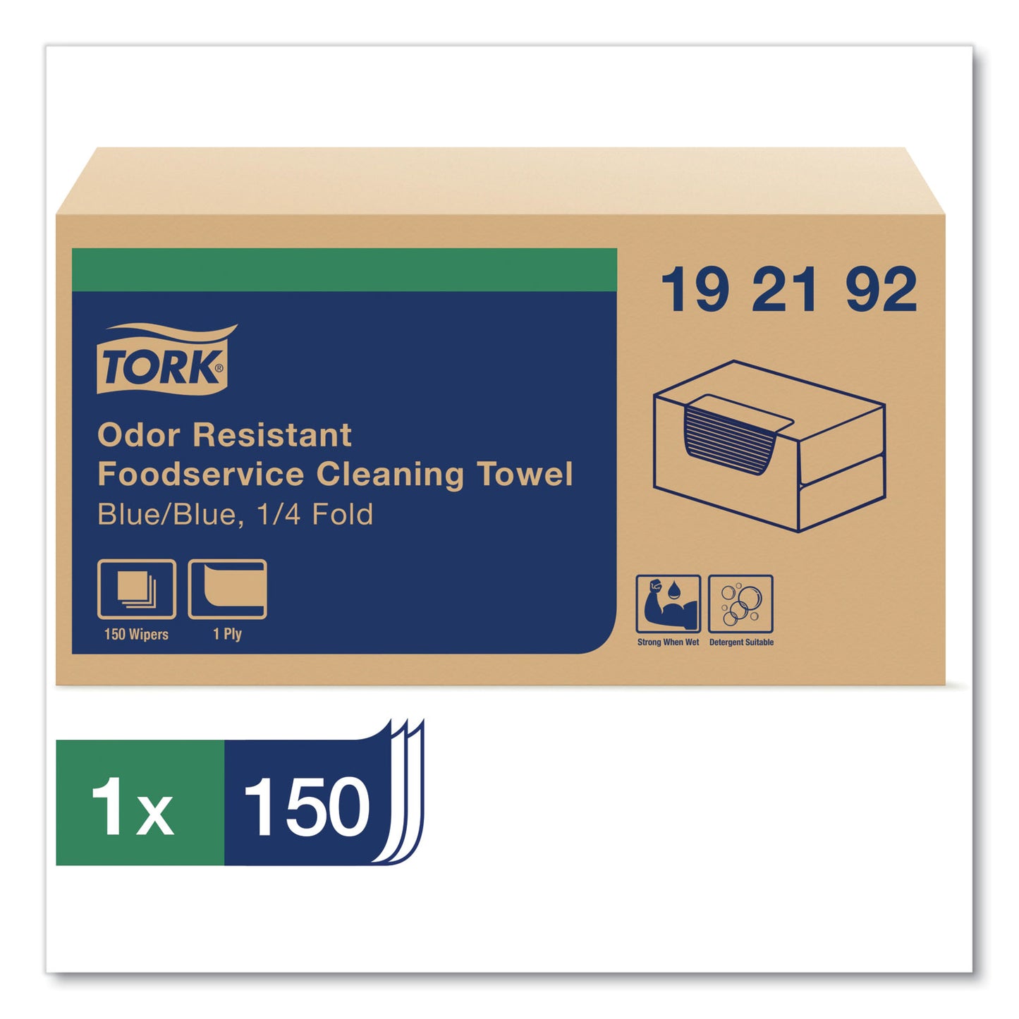 Tork Foodservice Cloth, 13 x 24, Blue, 150/Carton (192192)