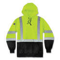 ergodyne GloWear 8373 Hi-Vis Class 3 Hooded Sweatshirt with Black Bottom, Polar Fleece, Lime, 3X-Large (21887)