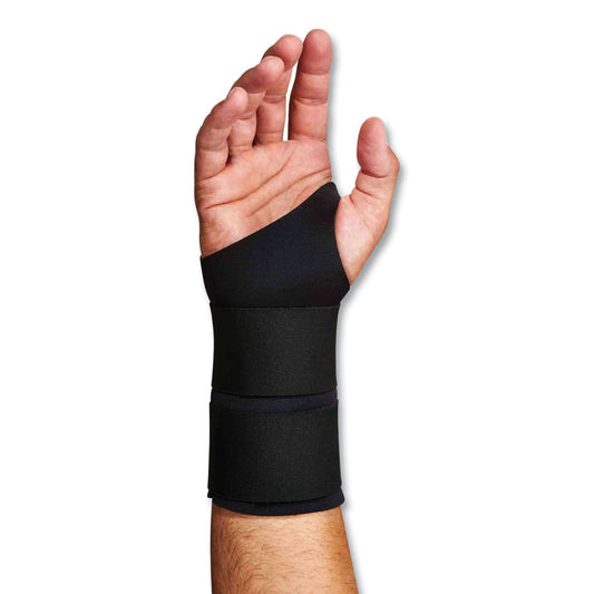 ergodyne ProFlex 675 Ambidextrous Double Strap Wrist Support, Large, Fits Left/Right Hand, Black (16624)