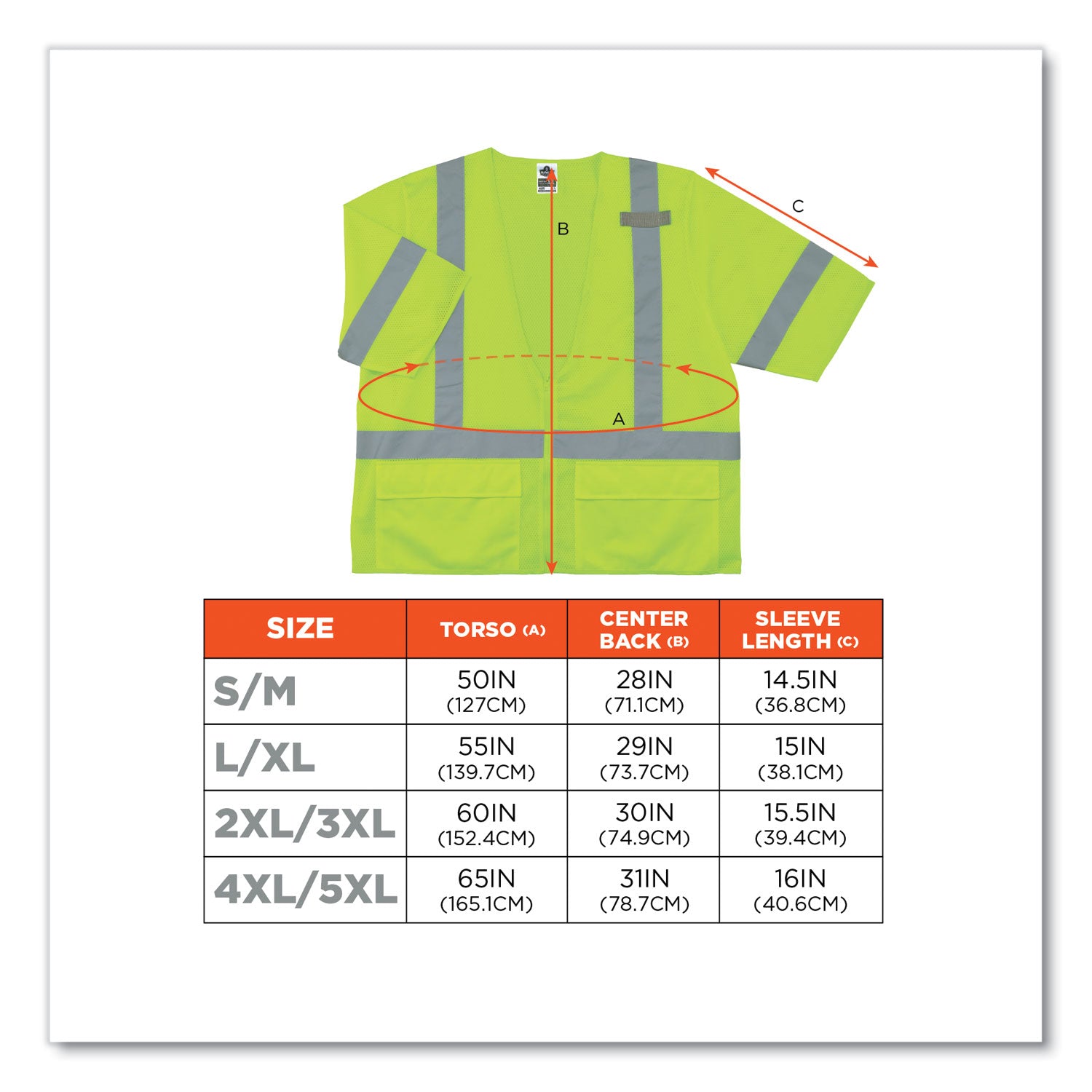 ergodyne GloWear 8320Z Class 3 Standard Zipper Vest, Polyester, Largel/X-Large, Lime (22125)