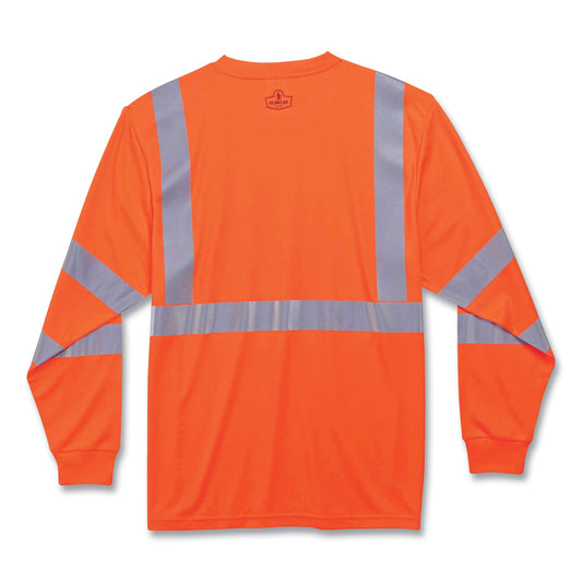 ergodyne GloWear 8391 Class 3 Hi-Vis Long Sleeve Shirt, Polyester, Orange, X-Large (21715)