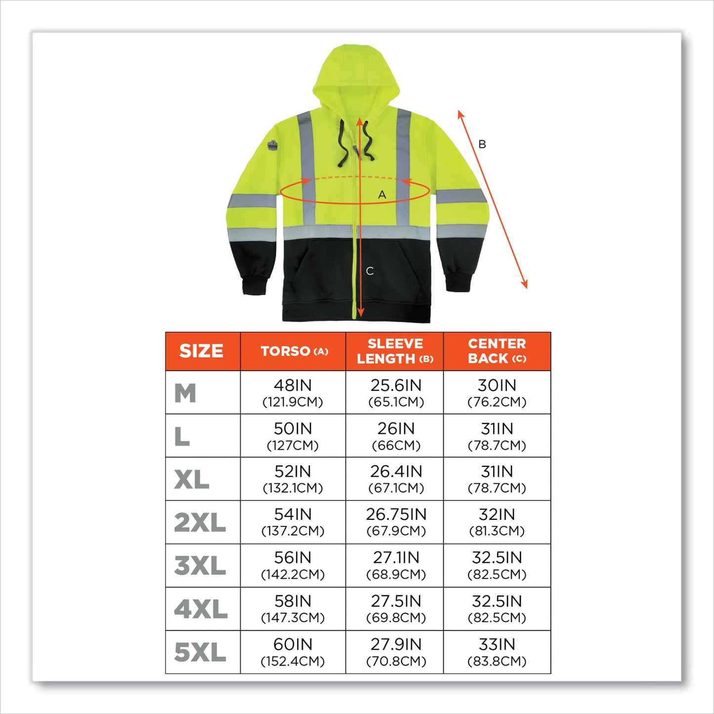 ergodyne GloWear 8372 ZipUp HiVis Class 3 Zip Hooded Sweatshirt with Black Bottom, Polar Fleece, Lime, 3X-Large (21847)