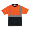 ergodyne GloWear 8289BK Class 2 Hi-Vis T-Shirt with Black Bottom, Small, Orange (22512)