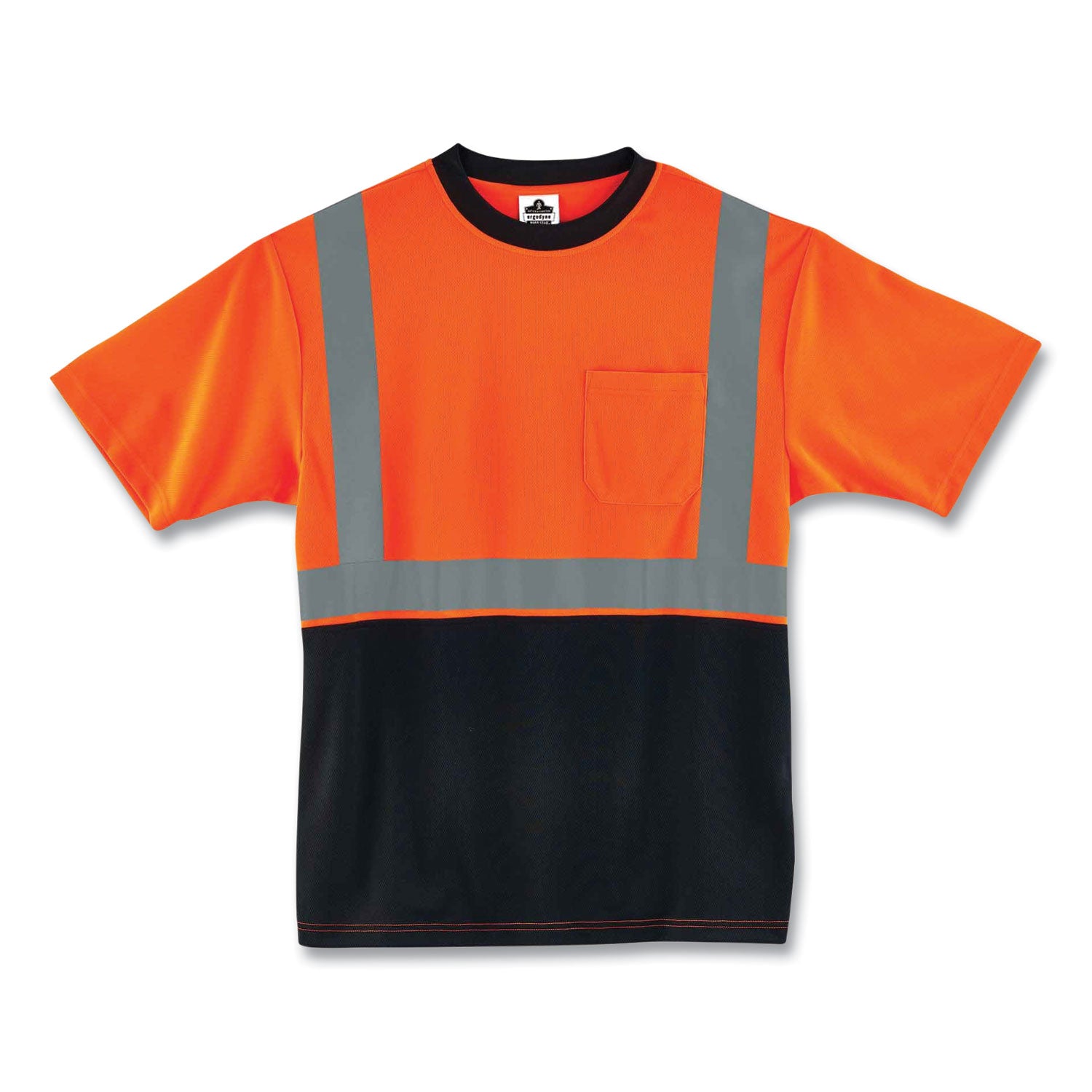 ergodyne GloWear 8289BK Class 2 Hi-Vis T-Shirt with Black Bottom, Small, Orange (22512)