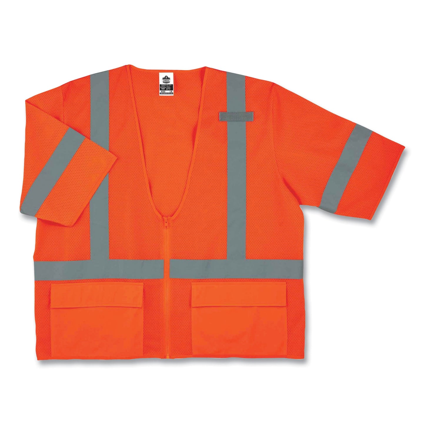 ergodyne GloWear 8320Z Class 3 Standard Zipper Vest, Polyester, 2X-Large/3X-Large, Orange (22117)