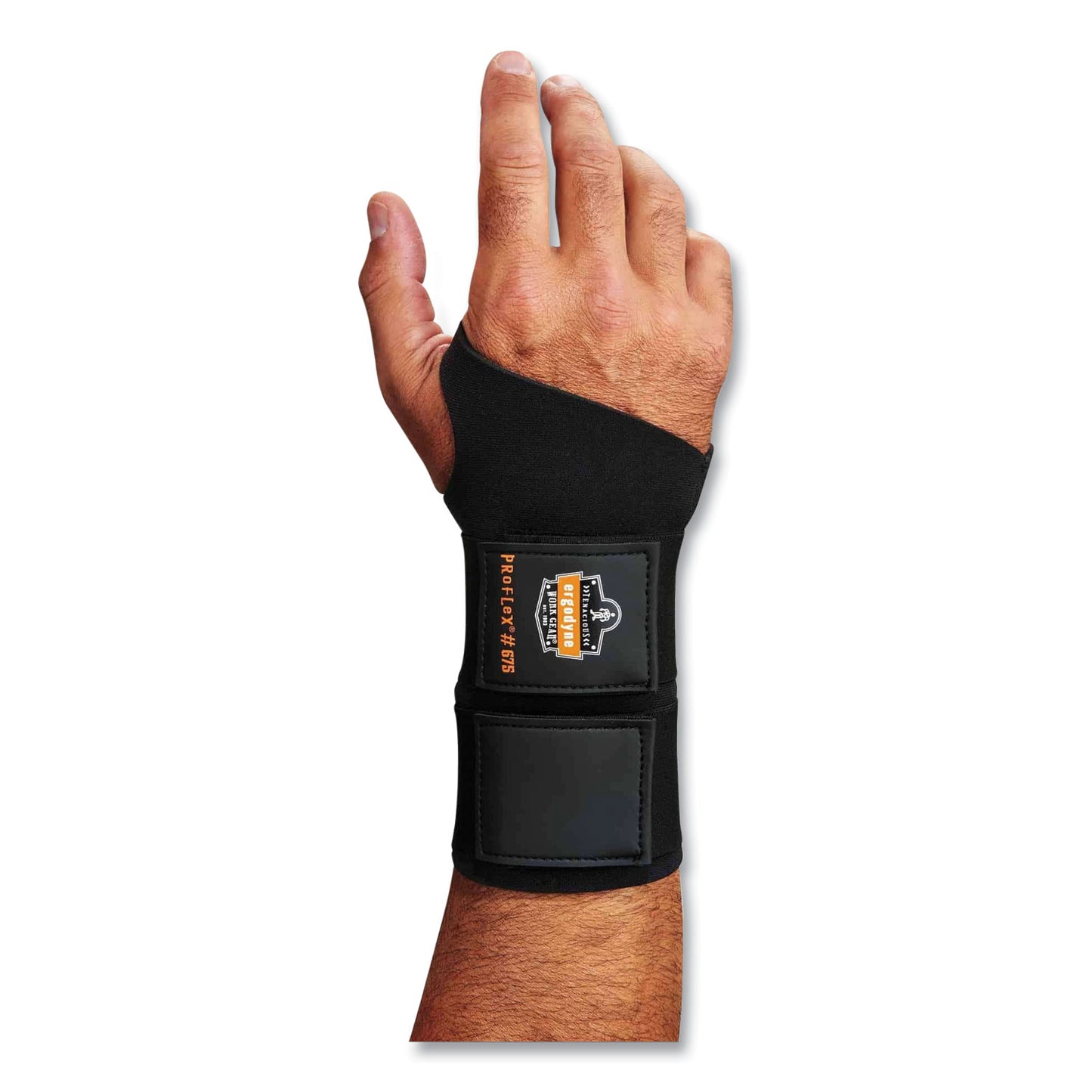 ergodyne ProFlex 675 Ambidextrous Double Strap Wrist Support, X-Large, Fits Left/Right Hand, Black (16625)