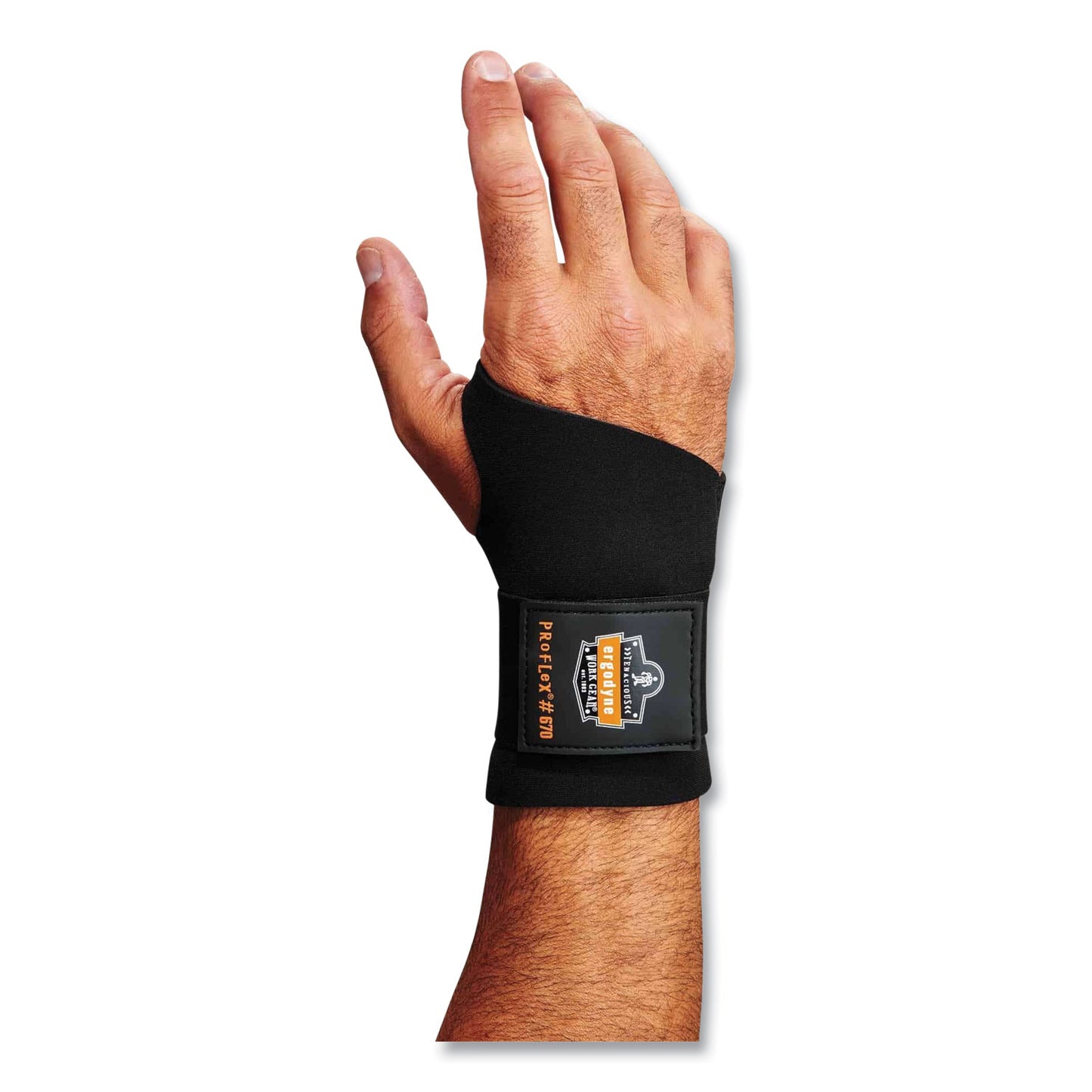 ergodyne ProFlex 670 Ambidextrous Single Strap Wrist Support, Large, Fits Left/Right Hand, Black (16614)