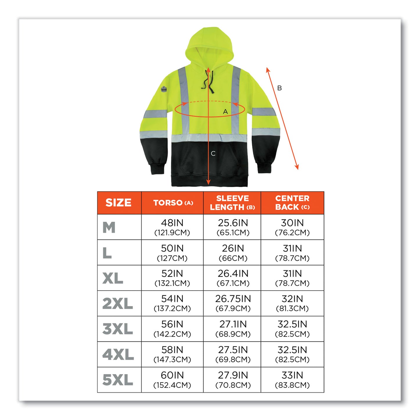 ergodyne GloWear 8373 Hi-Vis Class 3 Hooded Sweatshirt with Black Bottom, Polar Fleece, Lime, Large (21884)