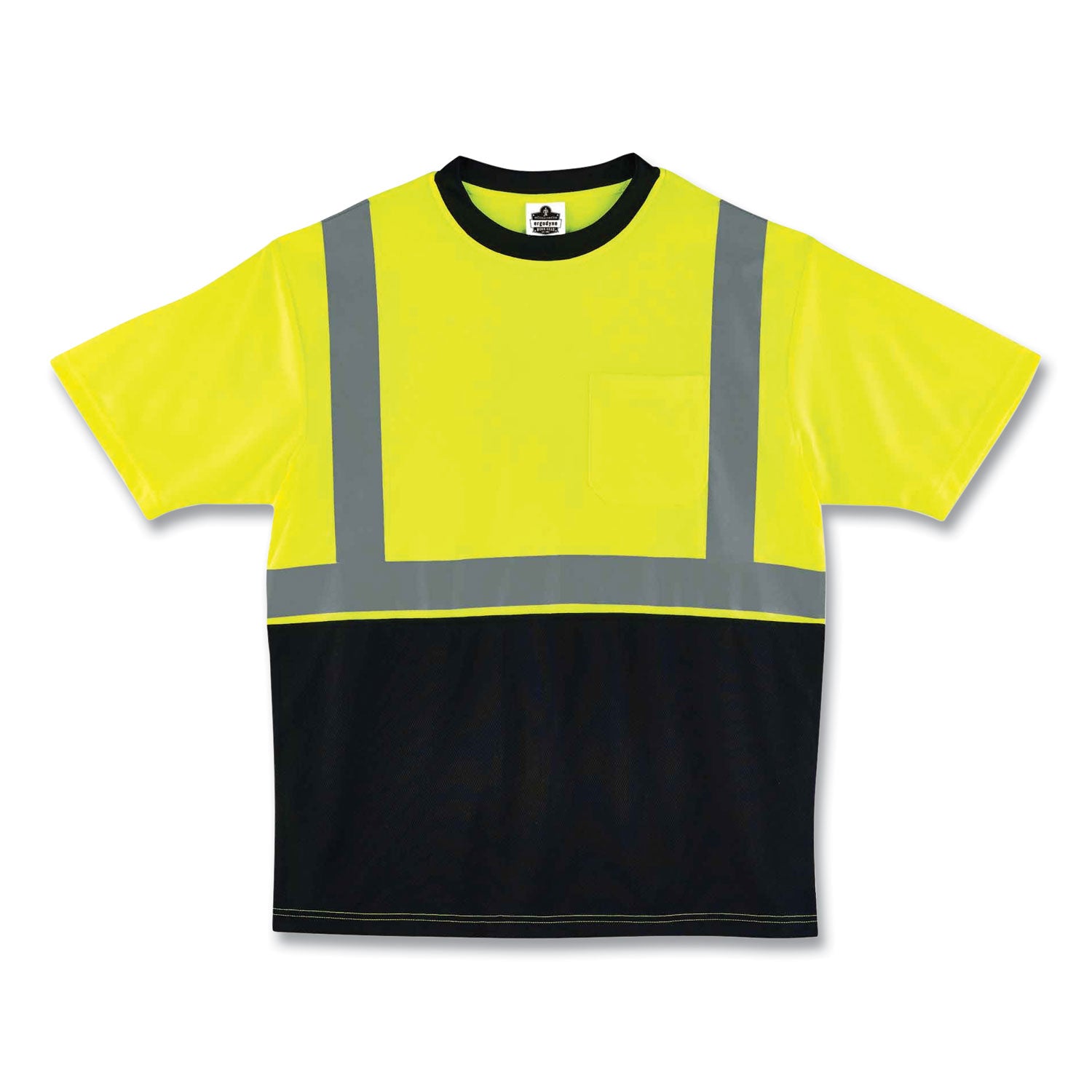 ergodyne GloWear 8289BK Class 2 Hi-Vis T-Shirt with Black Bottom, 5X-Large, Lime (22509)