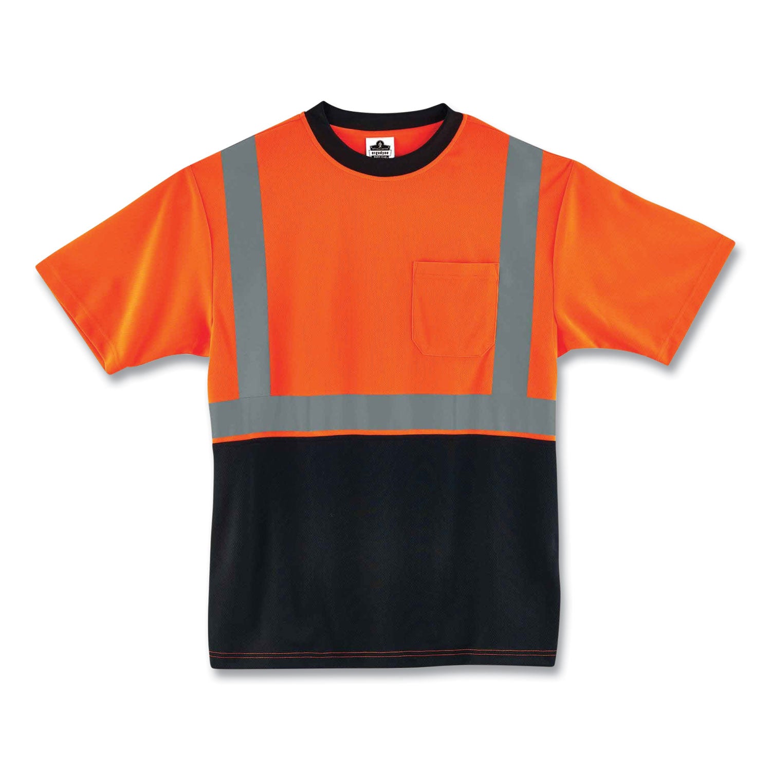 ergodyne GloWear 8289BK Class 2 Hi-Vis T-Shirt with Black Bottom, 5X-Large, Orange (22519)