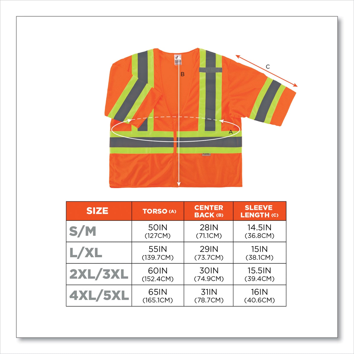 ergodyne GloWear 8330Z Class 3 Two-Tone Zipper Vest, Polyester, 2X-Large/3X-Large, Orange (22177)