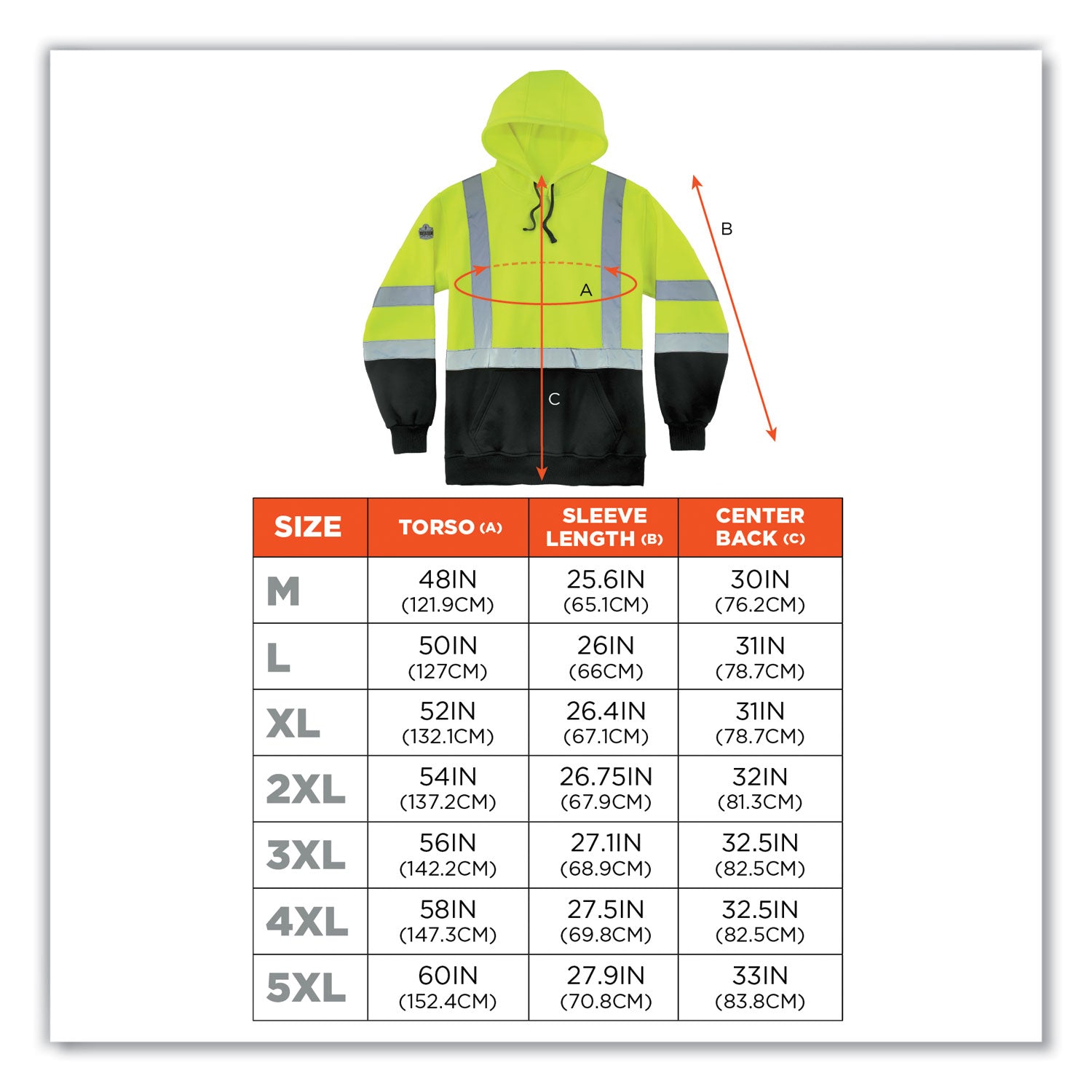 ergodyne GloWear 8373 Hi-Vis Class 3 Hooded Sweatshirt with Black Bottom, Polar Fleece, Lime, 4X-Large (21888)