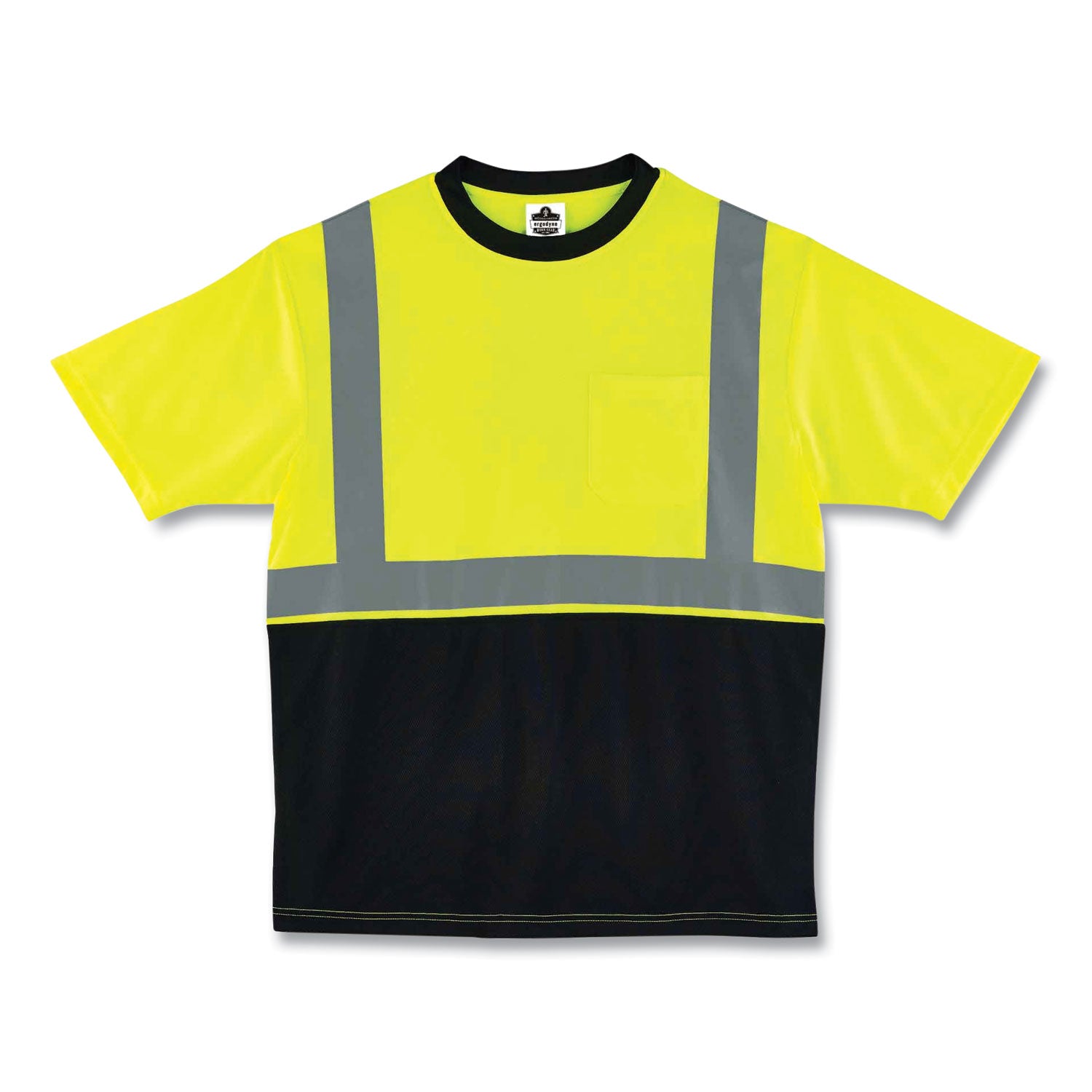 ergodyne GloWear 8289BK Class 2 Hi-Vis T-Shirt with Black Bottom, 3X-Large, Lime (22507)