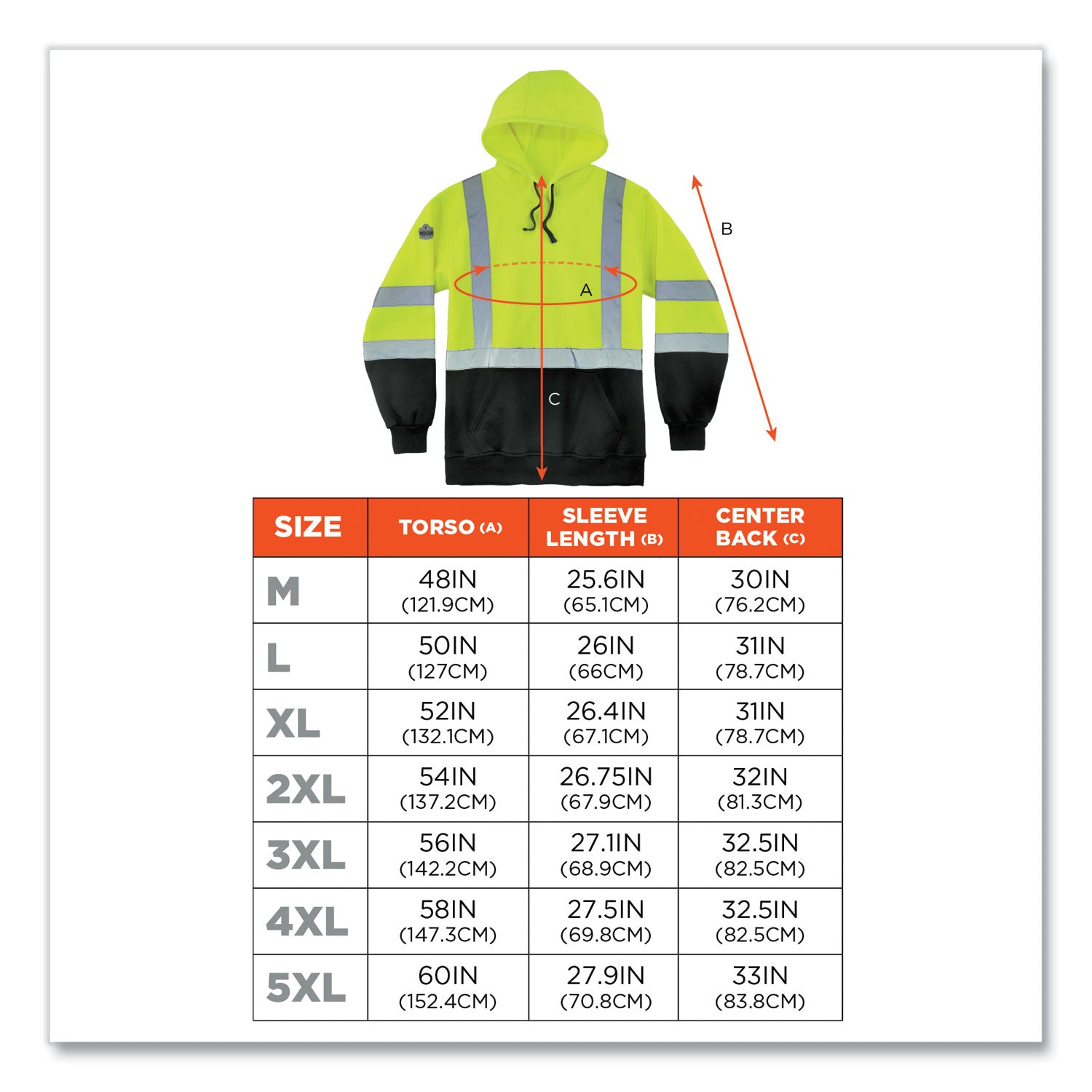 ergodyne GloWear 8373 Hi-Vis Class 3 Hooded Sweatshirt with Black Bottom, Polar Fleece, Lime, 3X-Large (21887)