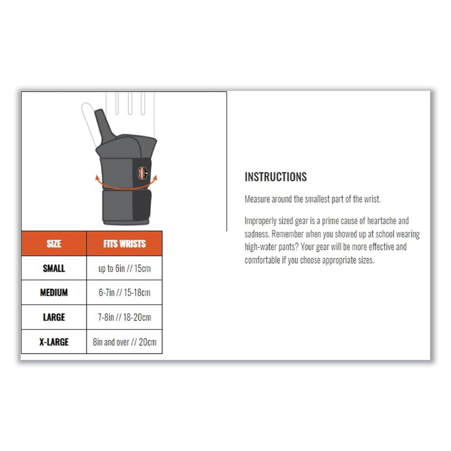 ergodyne ProFlex 670 Ambidextrous Single Strap Wrist Support, Large, Fits Left/Right Hand, Black (16614)