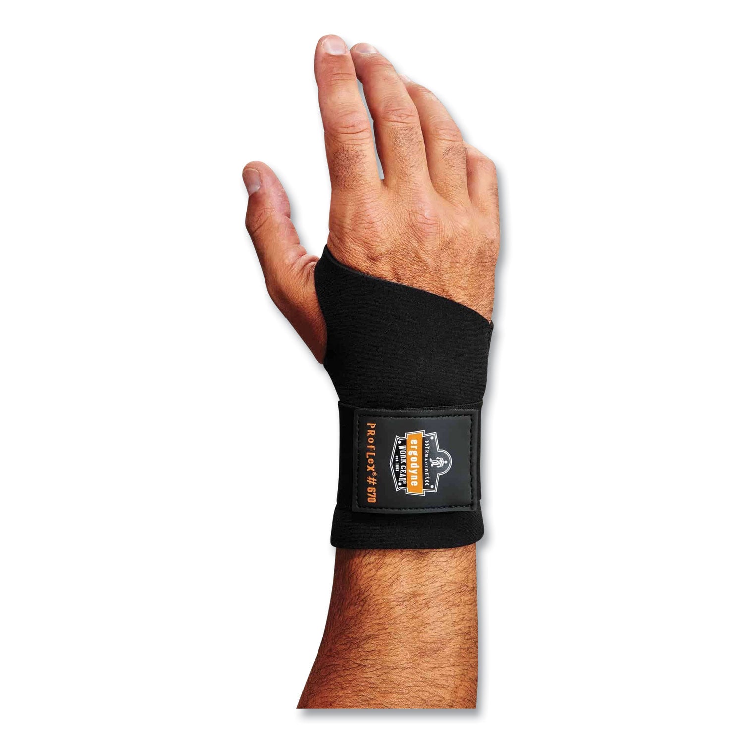 ergodyne ProFlex 670 Ambidextrous Single Strap Wrist Support, X-Large, Fits Left/Right Hand, Black (16615)