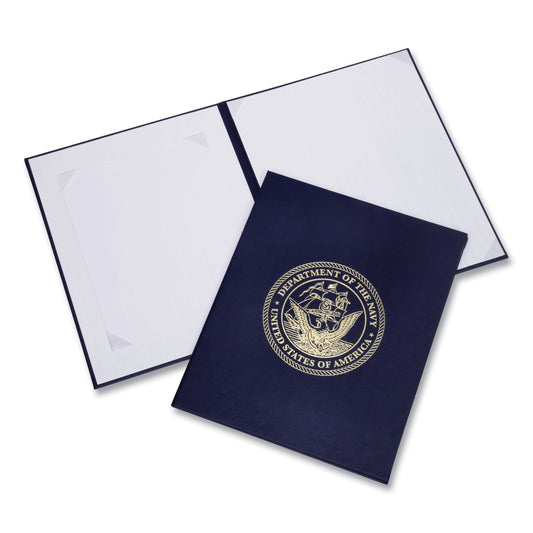 AbilityOne 7510017011808, SKILCRAFT Awards Certificate Binder, Navy Seal, 14.5 x 11.5, Navy Blue/Gold