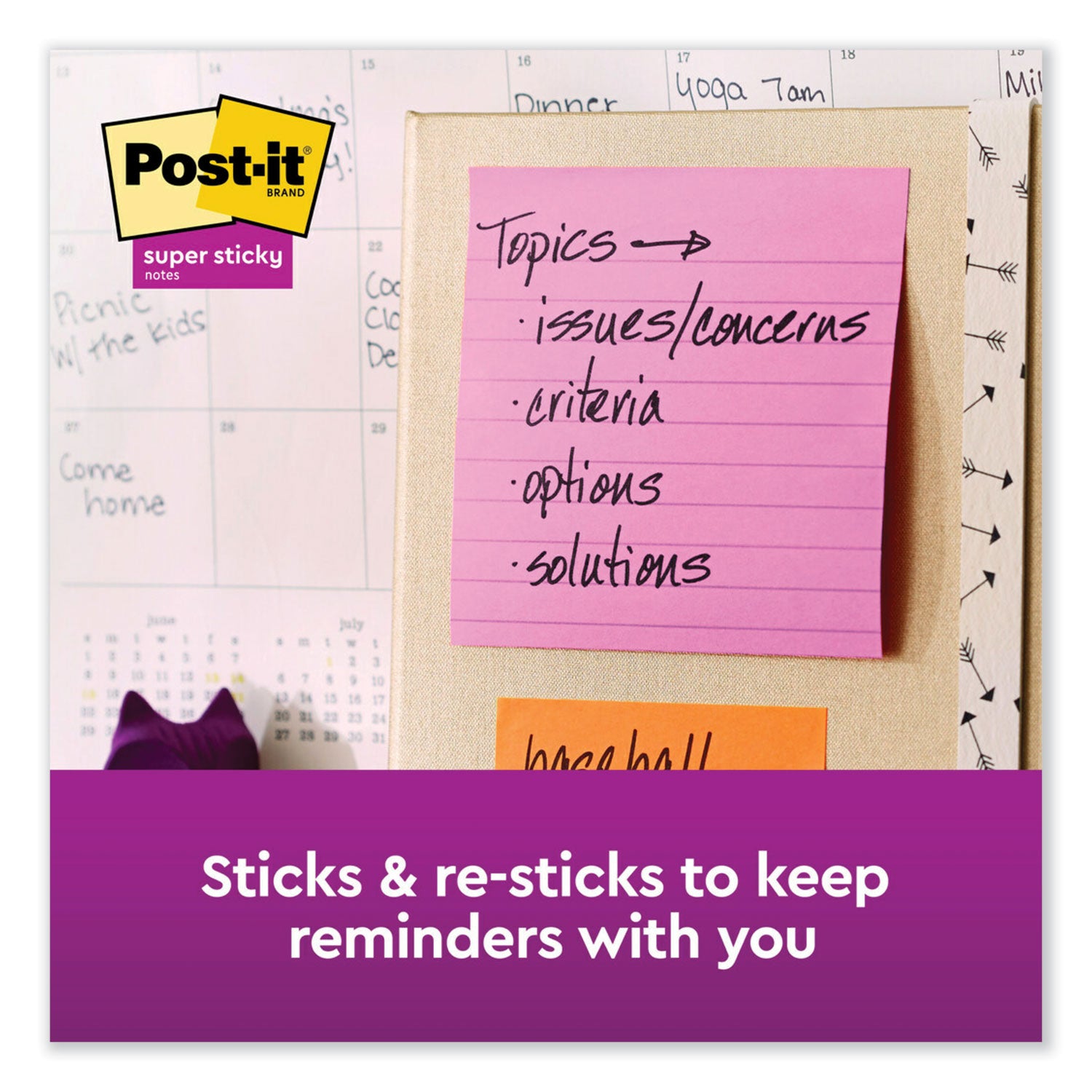 Post-it Pop-up Notes Refill, Note Ruled, 4" x 4", Neon Pink, 90 Sheets/Pad, 5 Pads/Pack (R440NPSS)