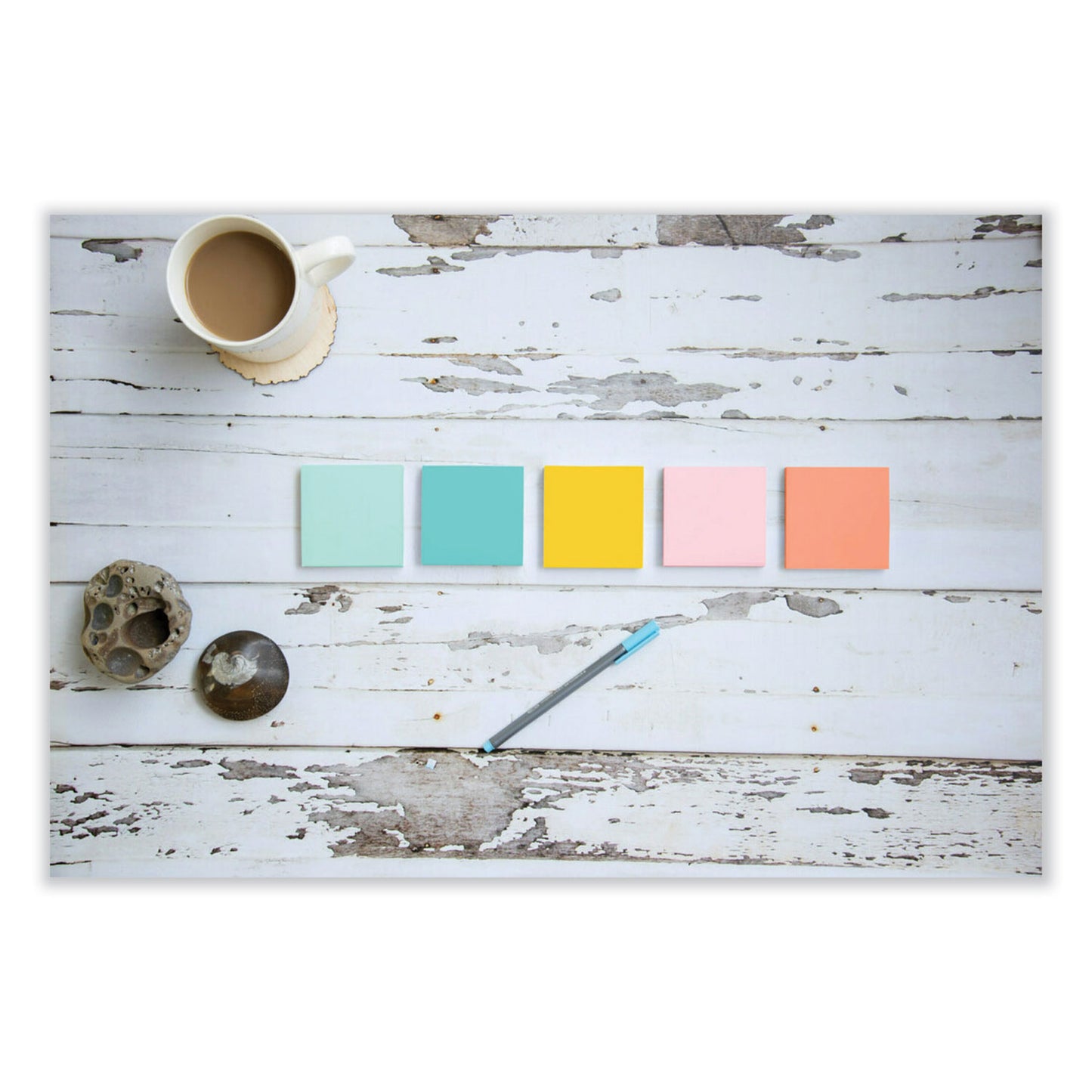 Post-it Original Pop-up Refill, 3" x 3", Beachside Cafe Collection Colors, 100 Sheets/Pad, 6 Pads/Pack (R330AP)