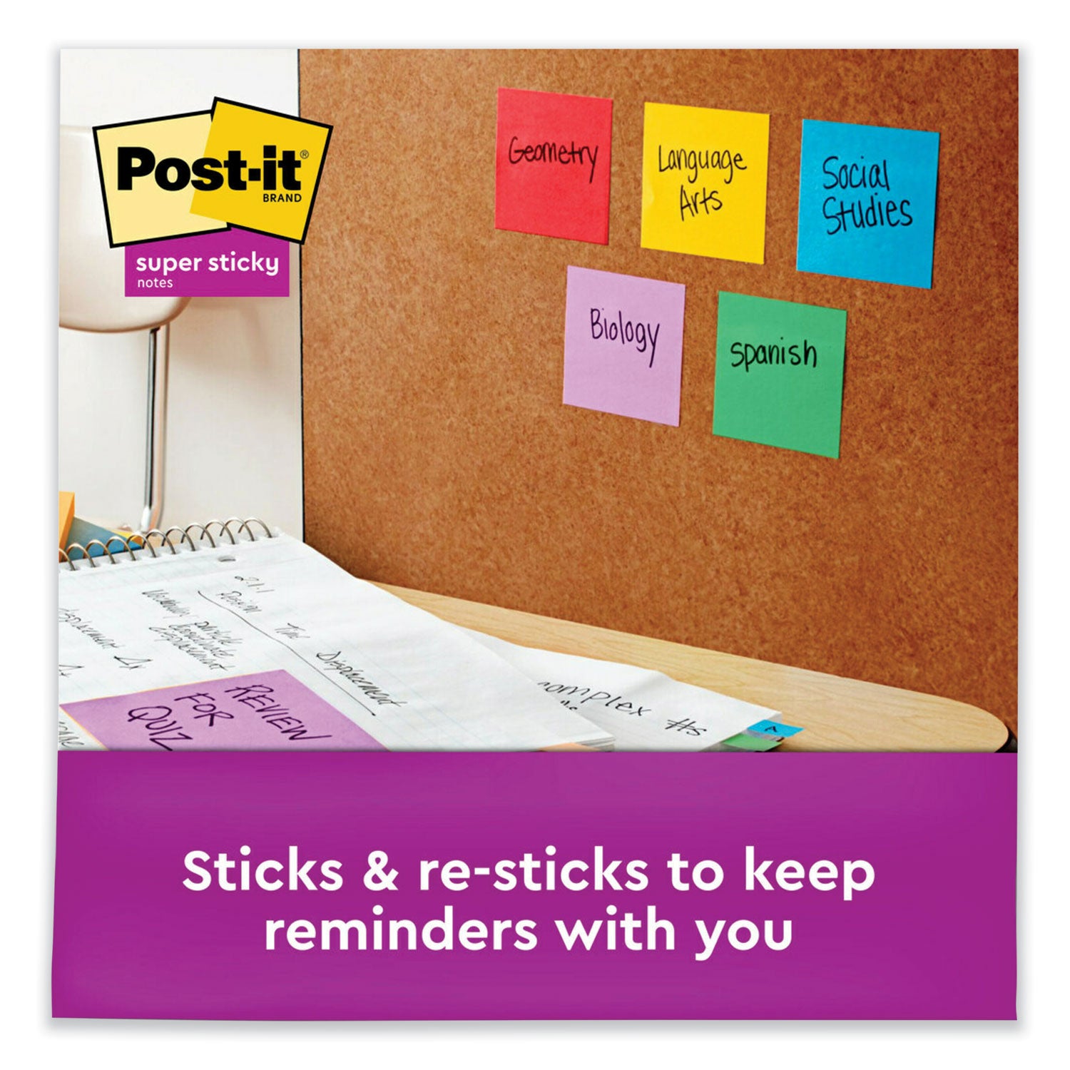 Post-it Self-Stick Notes, 3" x 3", Saffron Red, 90 Sheets/Pad, 5 Pads/Pack (6545SSRR)