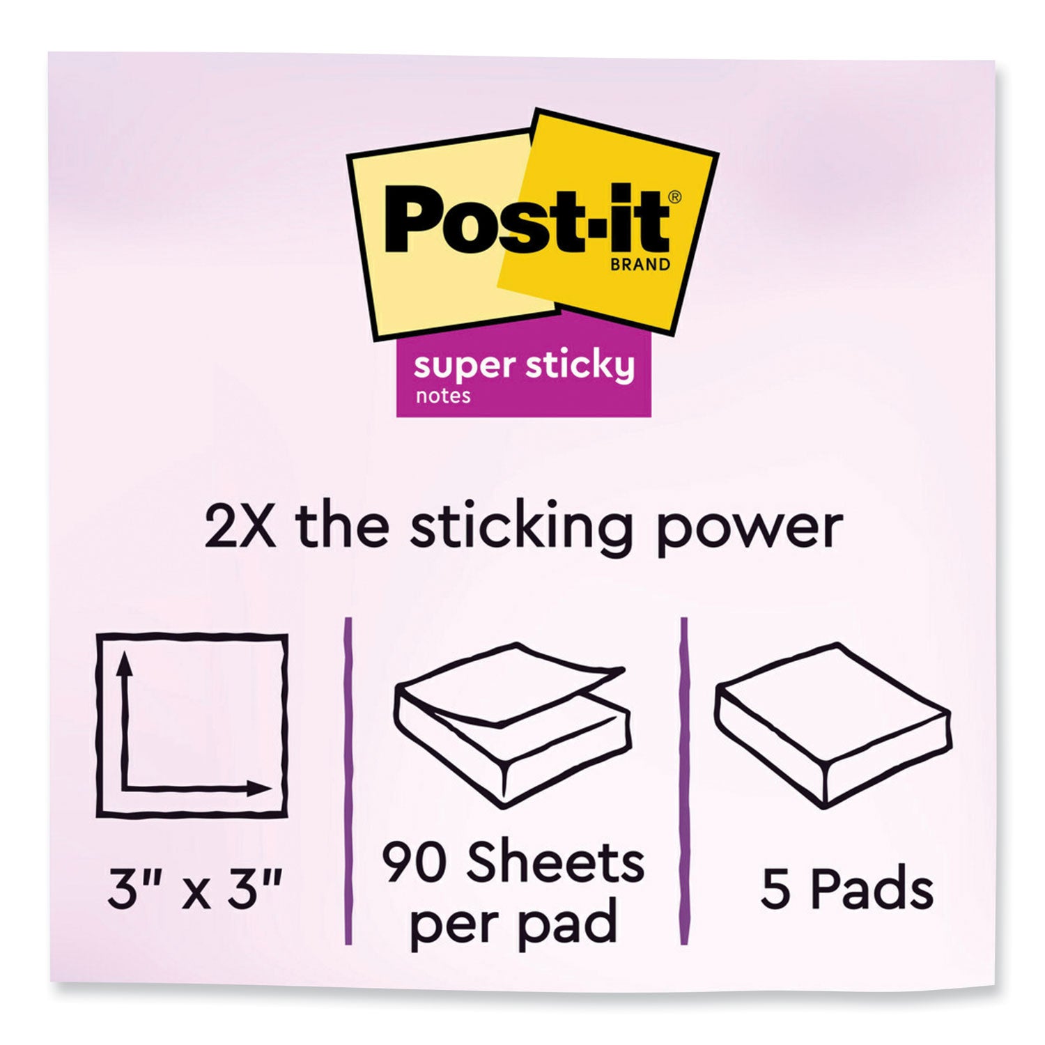 Post-it Self-Stick Notes, 3" x 3", Saffron Red, 90 Sheets/Pad, 5 Pads/Pack (6545SSRR)