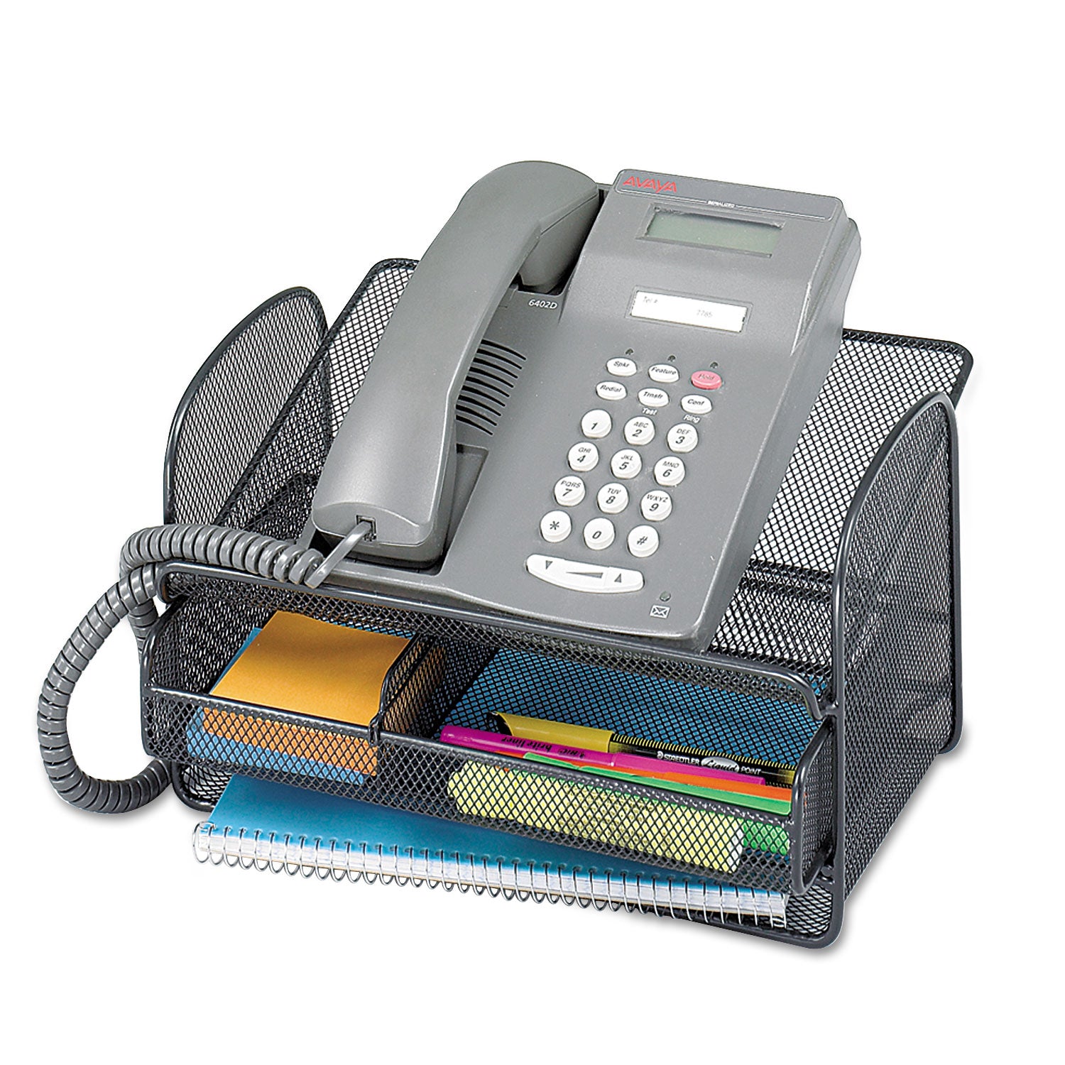 Safco Onyx Angled Mesh Steel Telephone Stand, 11.75 x 9.25 x 7, Black (2160BL)