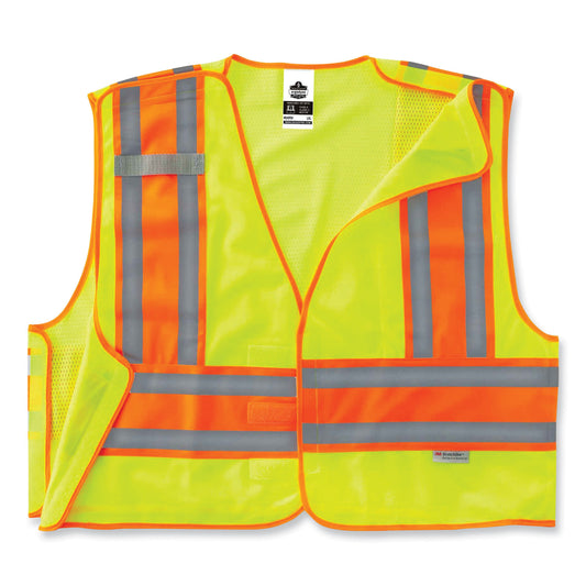 ergodyne GloWear 8245PSV Class 2 Public Safety Vest, Polyester, Small/Medium, Lime (23393)