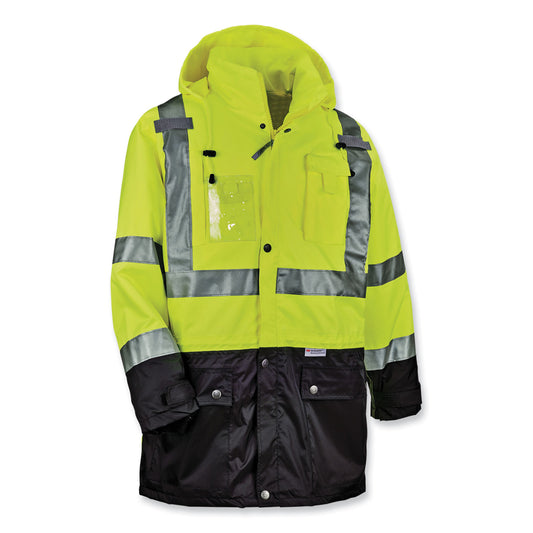 ergodyne GloWear 8386 Class 3 Hi-Vis Outer Shell Jacket, Polyester, Small, Lime (25372)