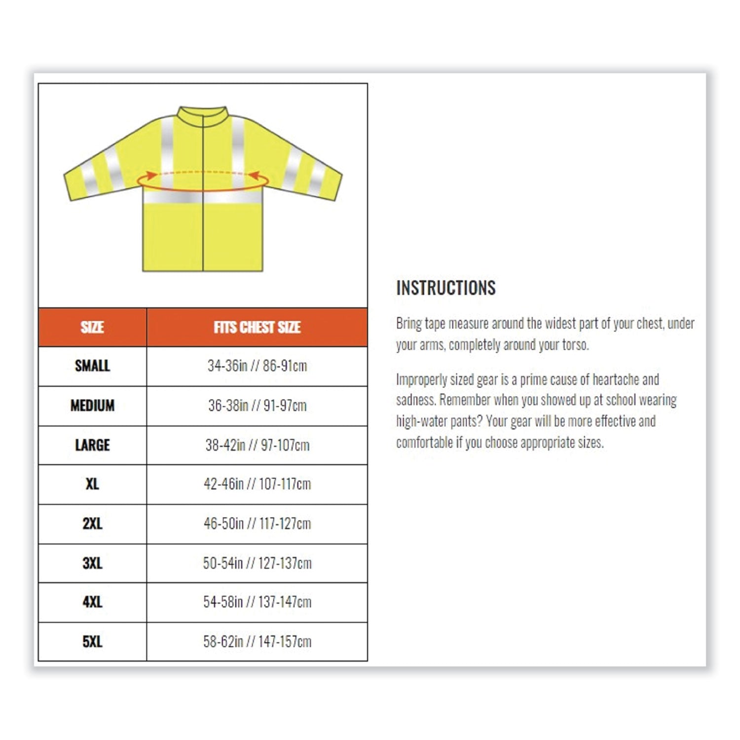 ergodyne GloWear 8386 Class 3 Hi-Vis Outer Shell Jacket, Polyester, Large, Orange (25464)