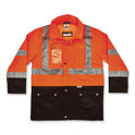 ergodyne GloWear 8386 Class 3 Hi-Vis Outer Shell Jacket, Polyester, 3X-Large, Orange (25467)