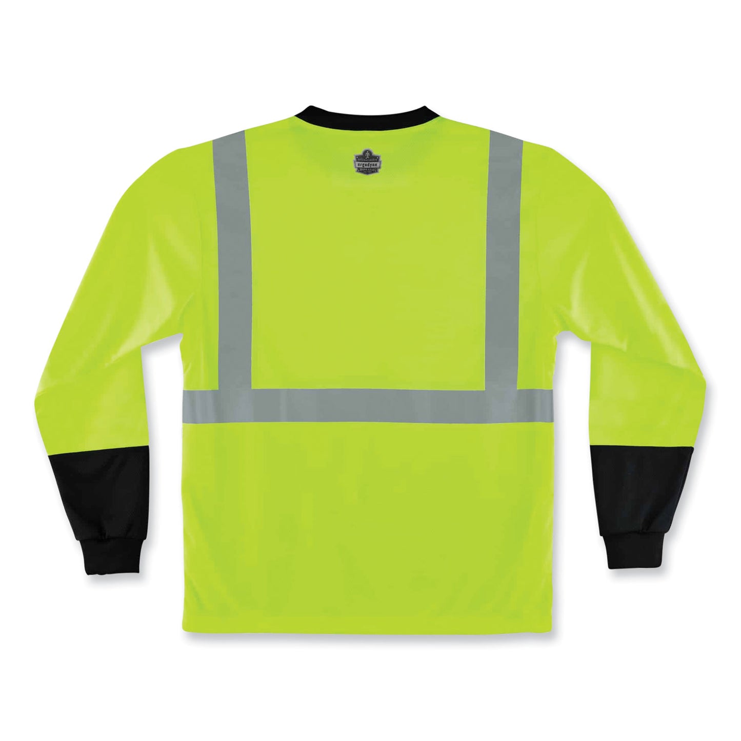 ergodyne GloWear 8291BK Type R Class 2 Black Front Long Sleeve T-Shirt, Polyester, Medium, Lime (22703)