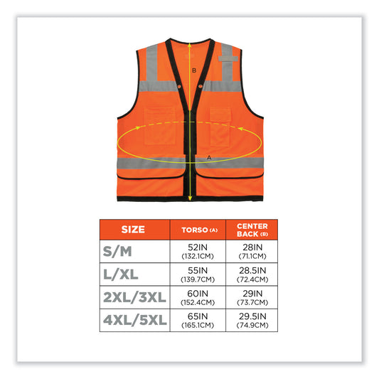 ergodyne GloWear 8253HDZ Class 2 Heavy-Duty Mesh Surveyors Vest, Polyester, 2X-Large/3X-Large, Orange (23317)