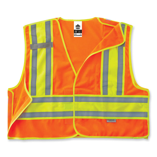 ergodyne GloWear 8245PSV Class 2 Public Safety Vest, Polyester, Small/Medium, Orange (23383)