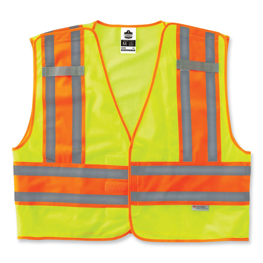 ergodyne GloWear 8245PSV Class 2 Public Safety Vest, Polyester, Large/X-Large, Lime (23395)